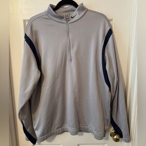 Nike Golf Men’s half zip therma fit size Large grey & navy blue